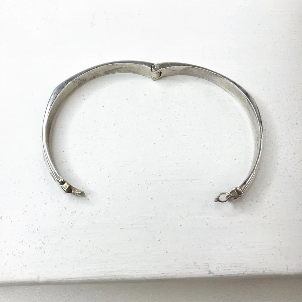 Sterling Silver NJS 925 Hinge Bracelet W/ Gift Box